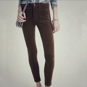 Anthropologie | Pilcro High Rise Chocolate Brown Corduroy Skinny Pants (25)